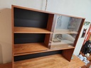 Teak Hutch with Sliding Glass Doors