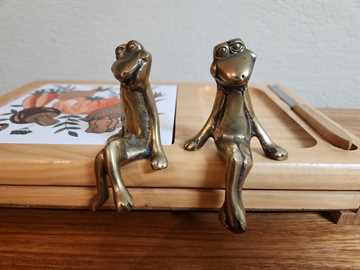 Brass Pair of Frogs