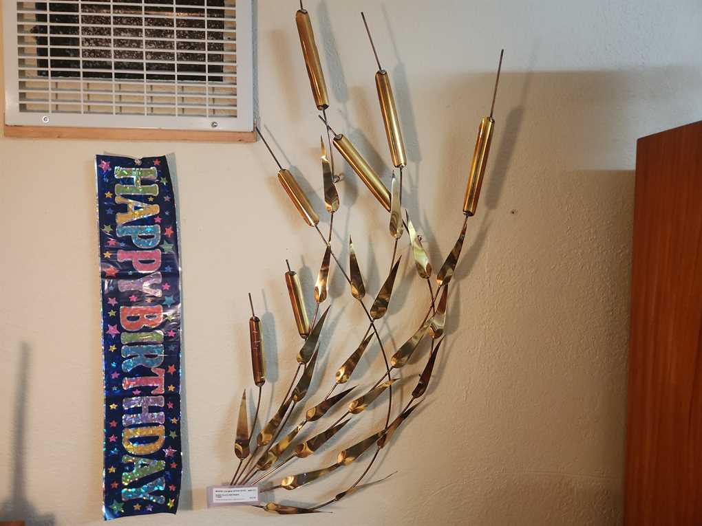 Brutalist Torch Art Wall Hanging "Cattails"