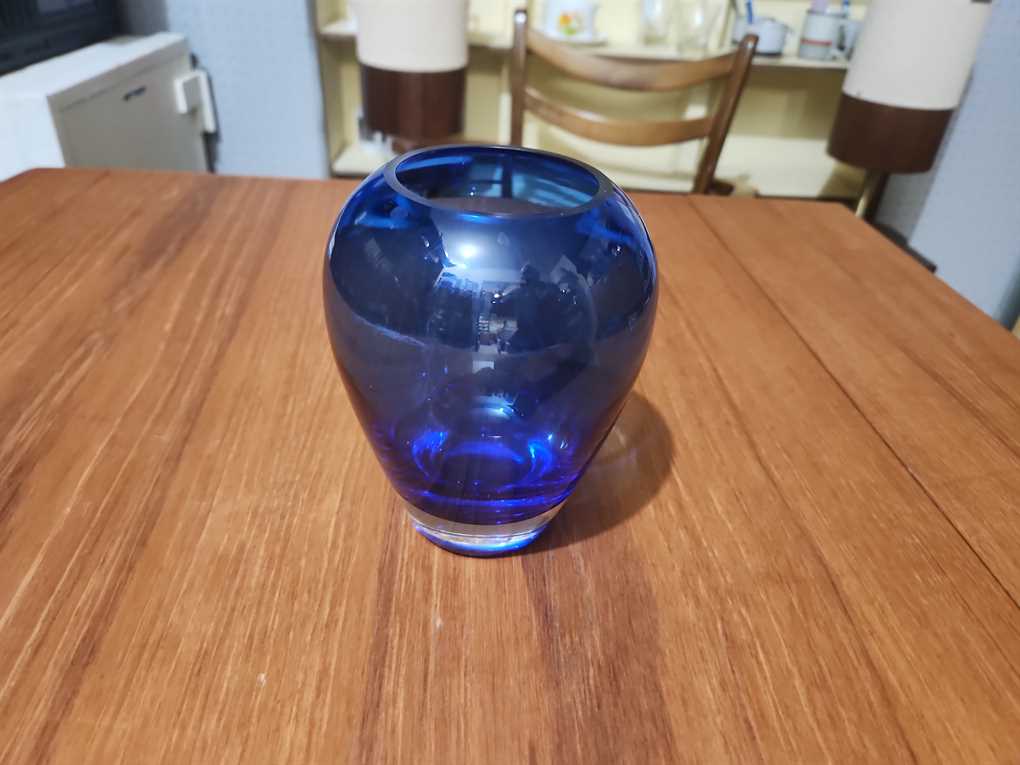 Dansk International Blue Teardrop Vase