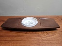 Teak Serving Tray With Dip Bowl Made in Japan