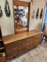 9 Drawer Teak Dresser w/ Mirror