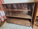 Large Walnut Display Cabinet w/3 Drawers