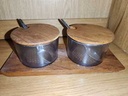 Teak Two Bowl Condiment Tray