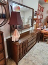 1970 Vic Art 9 Drawer Walnut Low Boy Dresser by Victoriaville w/ Mirror