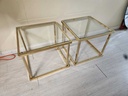 Pair of Brass & Glass Square End Tables