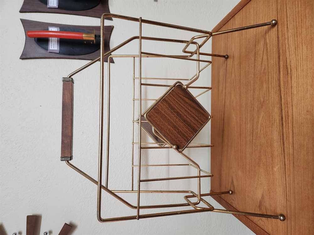 Walnut and Brass Magazine Stand