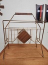 Walnut and Brass Magazine Stand