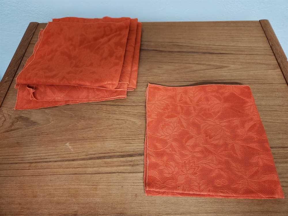 Set of 7 Vintage Orange MCM Napkins