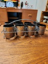 Set of 8 Vintage Zig Zag Glasses in Caddy