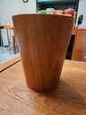 Teak Waste Basket 12"H 10"Dia