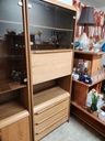 Teak Wall Unit w/ Dropdown Bar