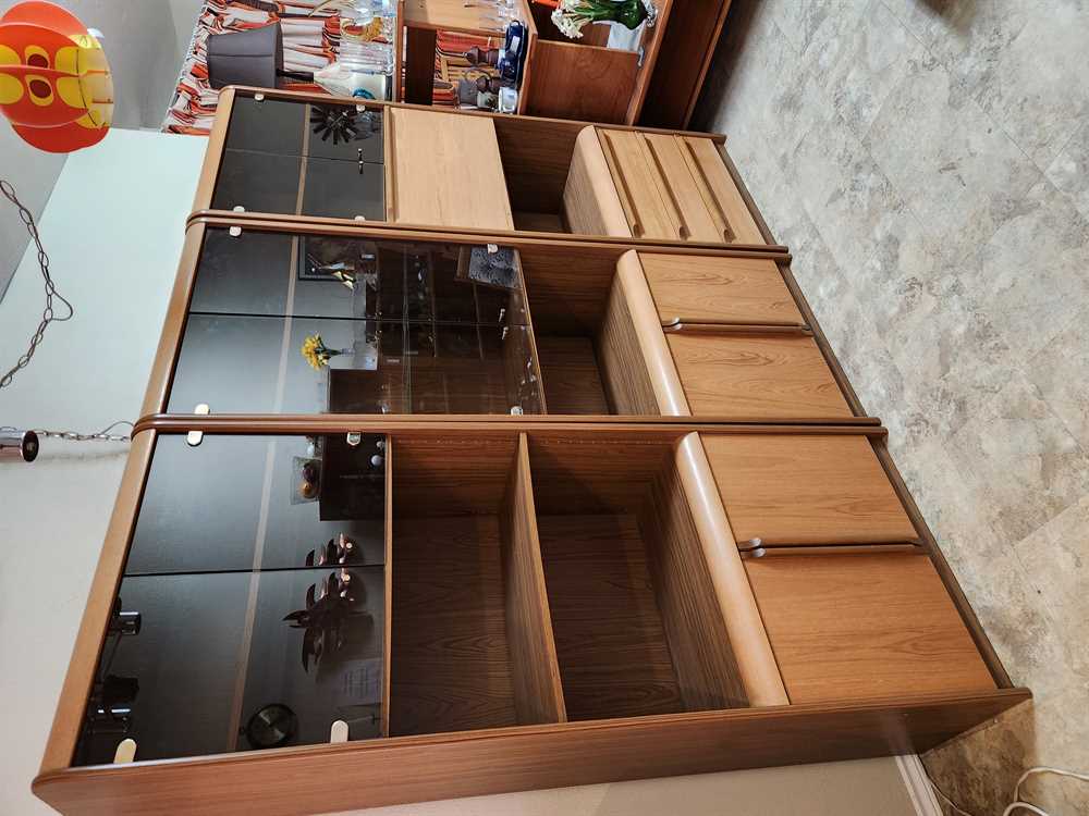 Set of 3 Teak Wall Units