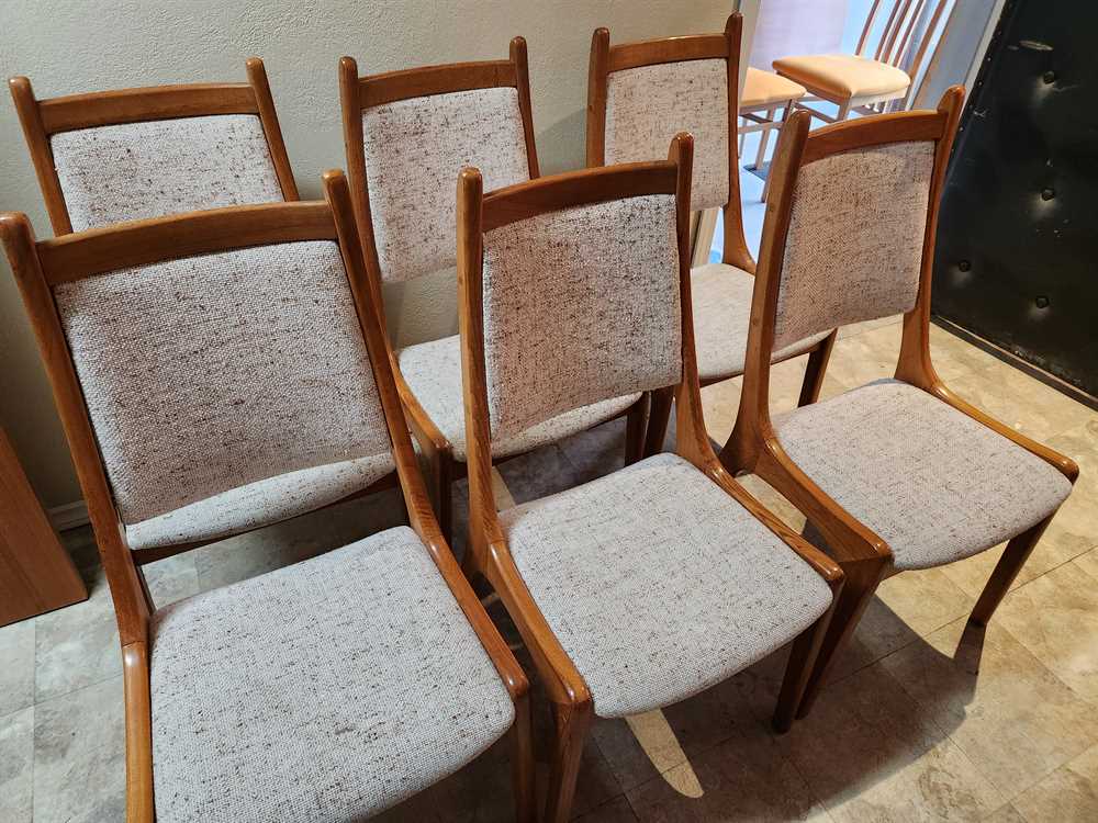Set of 6 Nordic Furniture Teak Mid-Back Dining Chairs