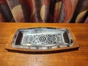 Sheffield UK Stainless Steel & Teak Serving Tray