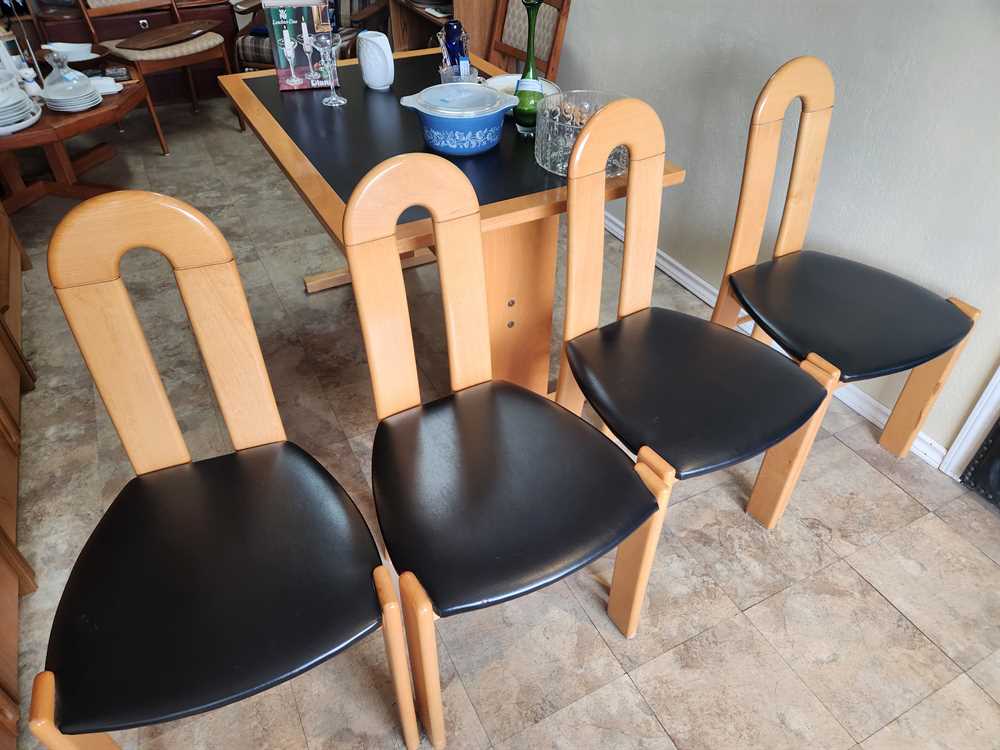 Set of 4 Italian Beech Dining Chairs