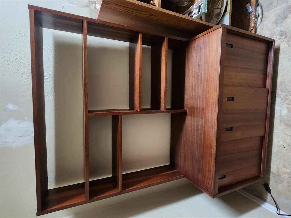 Teak Record Player Stand w/ Bookshelf - Made In Edmonton