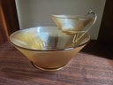 1950's Federal Glass Amber Chip and Dip Bowl Set