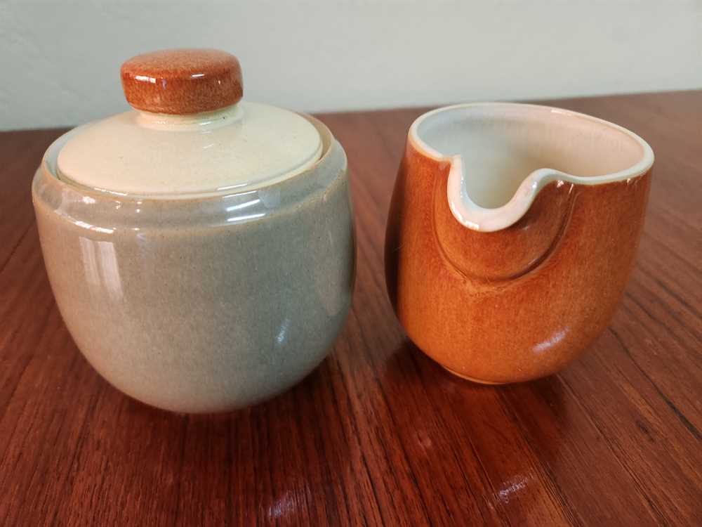 Denby Fire Cream and Sugar Set