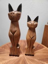 Pair of Teak Siamese Cats