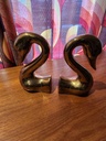 Pair of Brass Swan Bookends