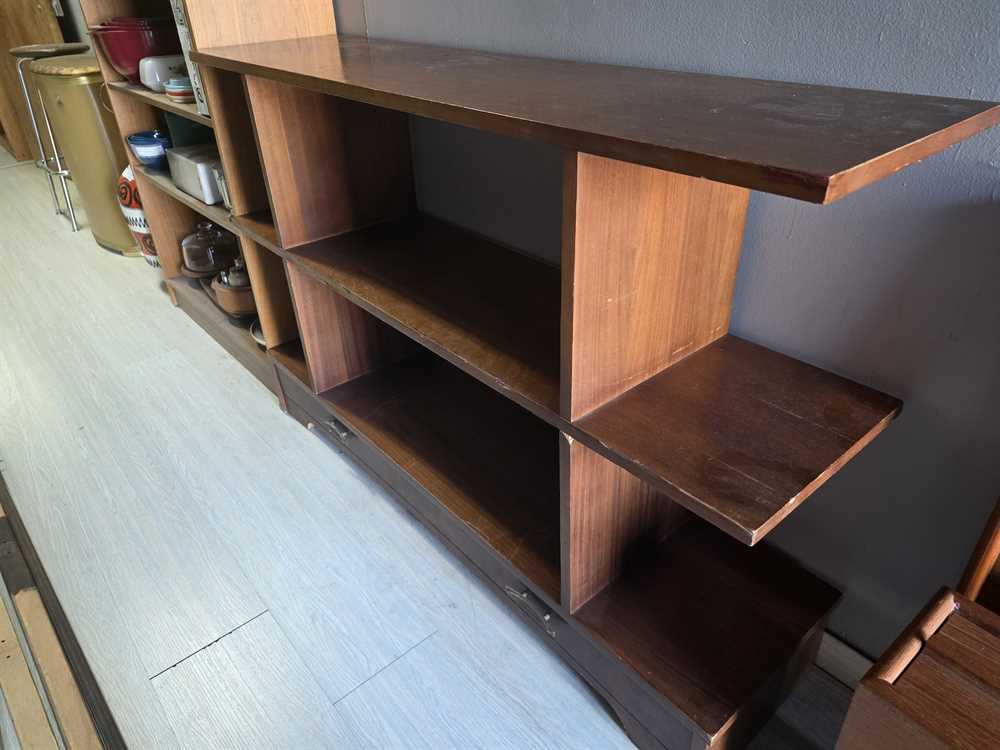 Walnut Laminate Room Divider / Bookshelf / Display Cabinet