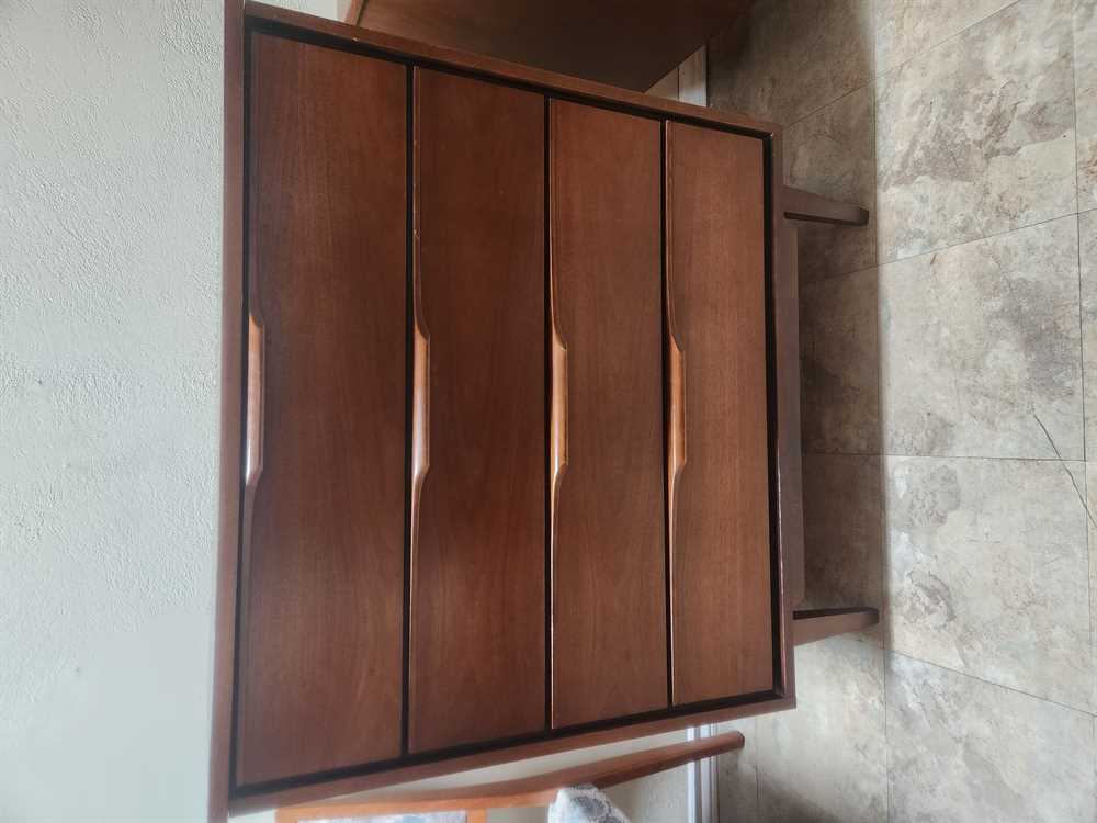 Vic Art Walnut 4 Drawer Tallboy Dresser