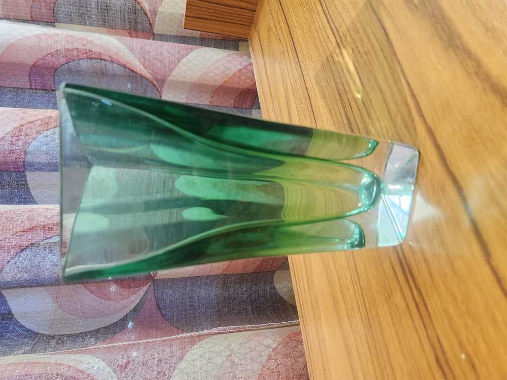 Krosno Poland Emerald Triangular Vase