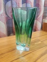 Krosno Poland Emerald Triangular Vase