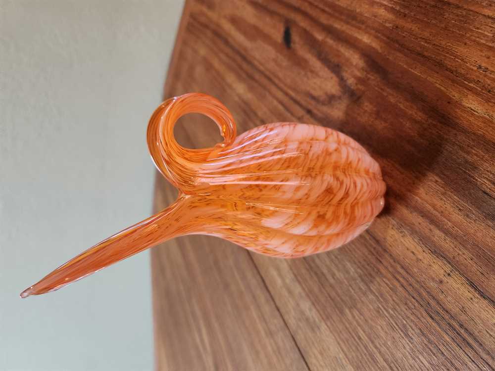 Lefton Glass Orange Swirl Creamer / Pitcher