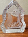 Nybro Sweden Large Sailing Ship Glass Sculpture