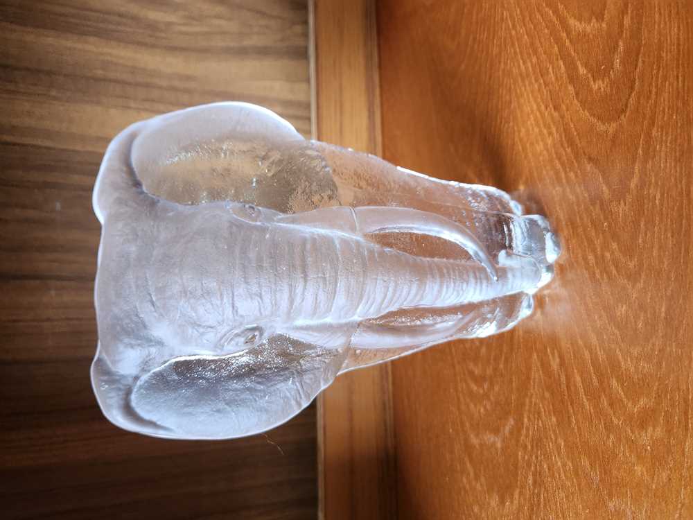 Mats Jonasson Large Glass Elephant Sculpture