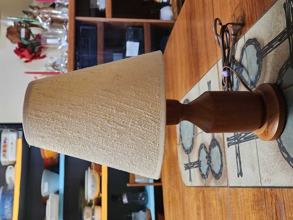 Small Teak Table Lamp