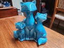 Large Ceramic Fox Family Sculpture