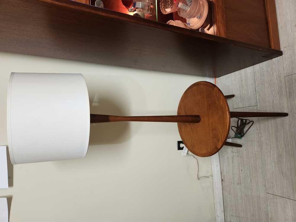 Teak Tripod Floor Lamp w/ Table