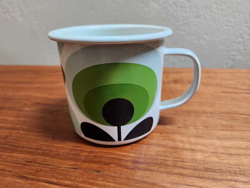 Orla Kiely UK MCM Enameled Coffee Cup