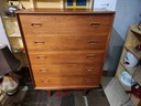 Danish Teak Tallboy 5 Drawer Dresser on Legs by Westergaard