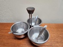 Chrome Tri - Condiment Holder with spoons