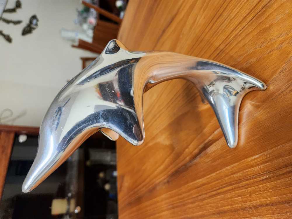 Hoselton Large Aluminum Dolphin Sculpture - Signed - Made in Canada