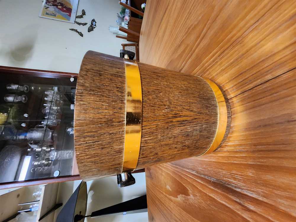KMC Japan Mahogany Ice Bucket with Leather Handles