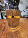 KMC Japan Mahogany Ice Bucket with Leather Handles