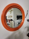 1970 Round Orange Mirror