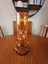 Vintage Hand Painted Amber Glass Vase