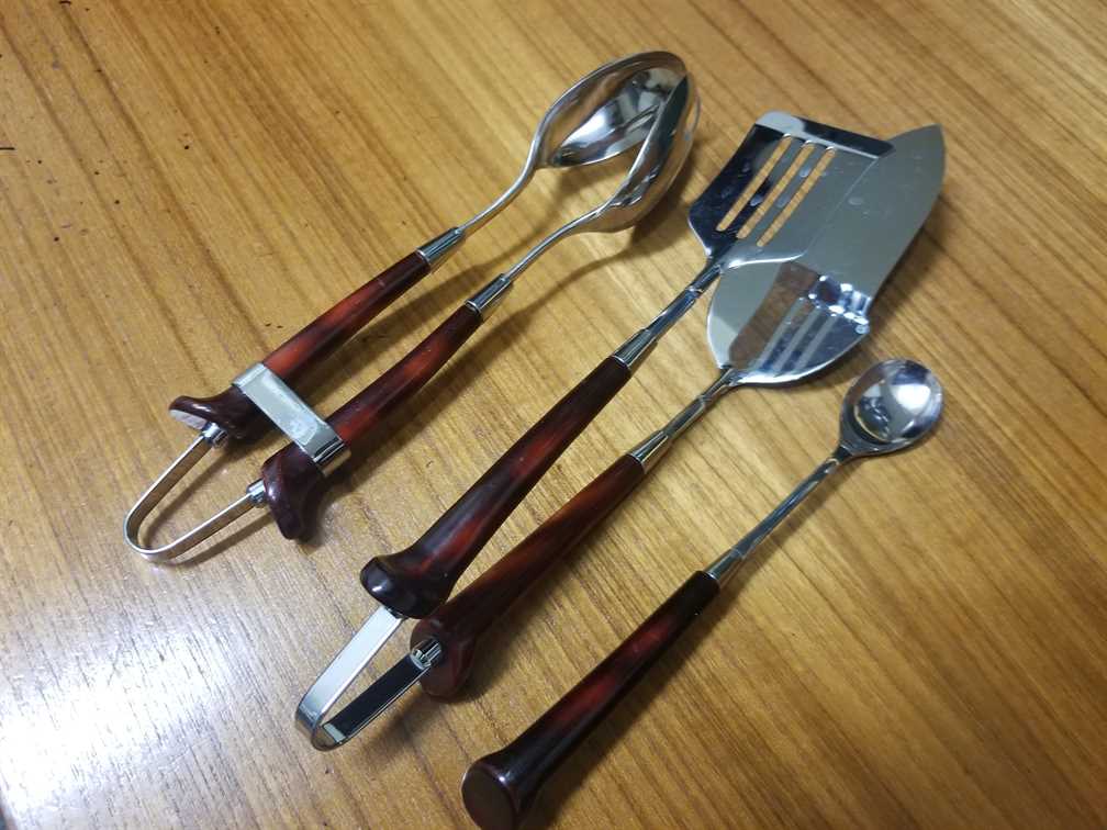 Set of three Glohill Lucite Serving Utensils