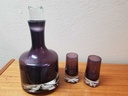 Summerso Sweden 1970's Purple Gin/Vodka Decanter & 2 Glasses