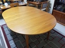Nordsjo Nordstrom & Sjogren AB, Malmo Sweden Round - Oval Teak Dining Table w/ 1 leaf