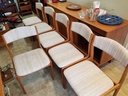 Set of Six Low Back Teak Dining Chairs