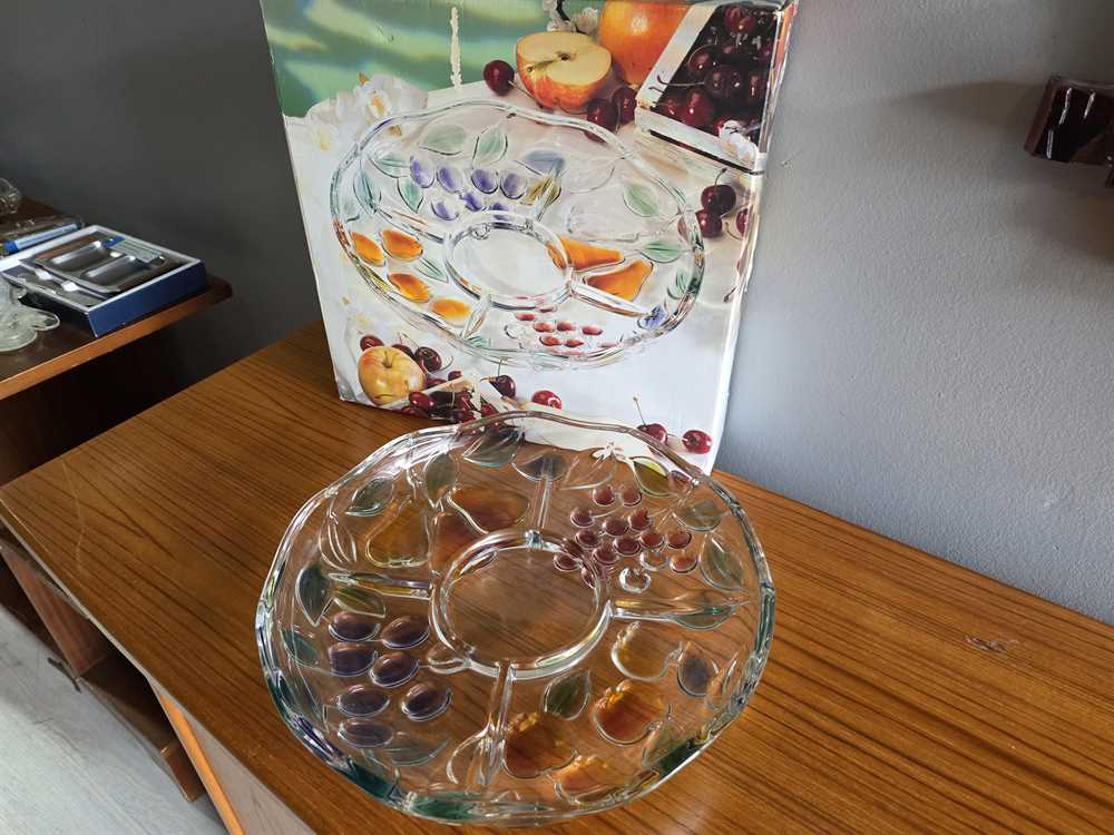 Waltherglas Germany Crystal Fruit Platter w/box