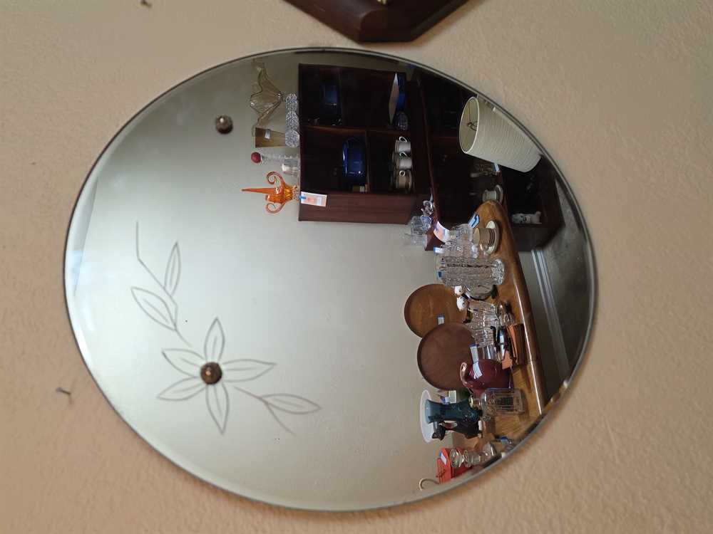 Vintage Round Etched Mirror