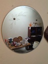 Vintage Round Etched Mirror